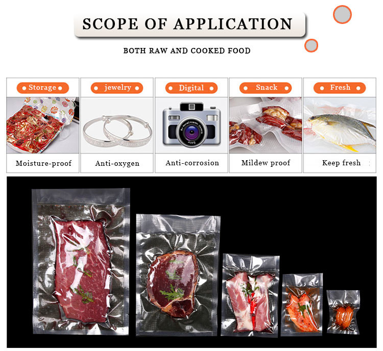 Reusable Food Saver Vacuum Sealer Bags Packaging Storage Compressed