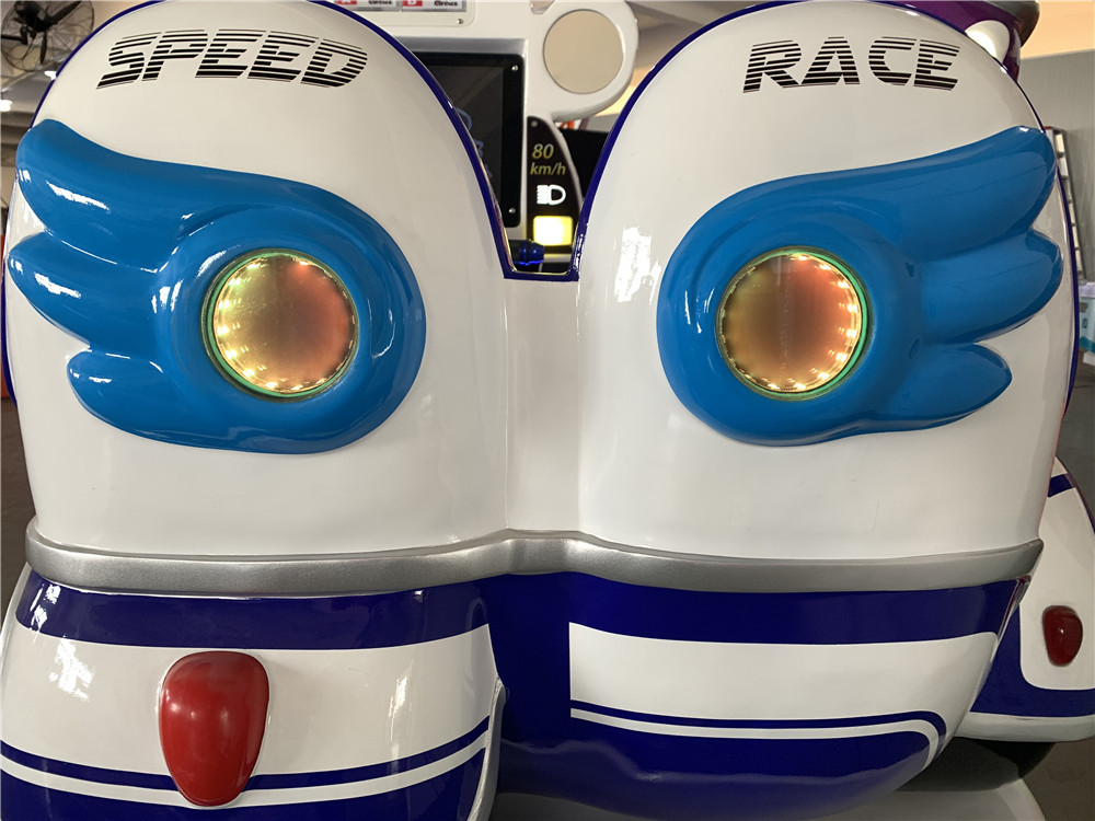 Fiber Parrot Motorcycle Kiddie Ride 2 Players With Video Display