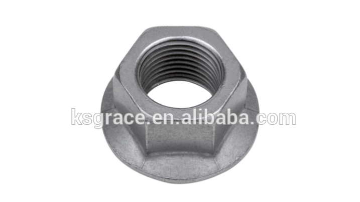 Carbon Steel Hexagon Flange Nuts Hexagon Locking Nuts With Flange Flower Teeth Non Slip Nut