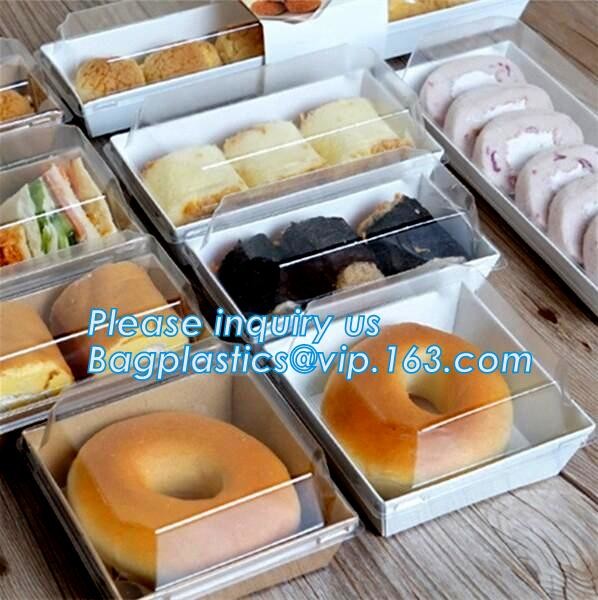 Wholesale custom Paper Cookies packing Cake Box with PVC window,Wholesale Plastic Square Birthday Wedding Packaging Clea