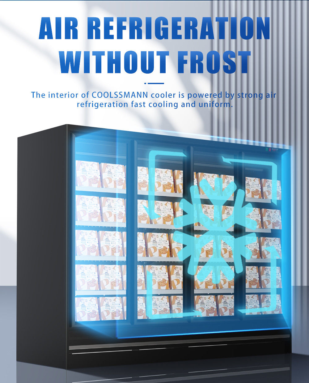 Supermarket Commercial Upright Glass Door Upright Chiller Showcase Refrigerator Multi Decks Remote