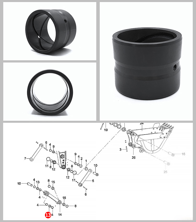Part Number 12677789 Steel Bucket Bushing SY75.3-1 For Excavator For Excavator Bucket-Bucket Rod Connection