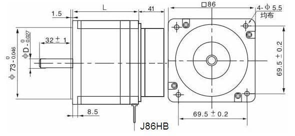 NEMA 34 Stepper Motor with Brake