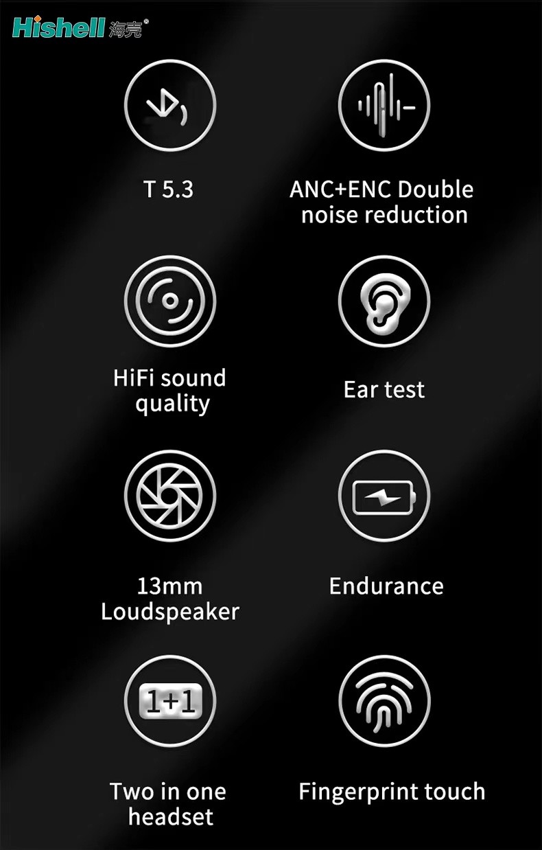 Noise Cancelling Bluetooth ANC ENC Earbuds 2 In 1 Wireless Neck Headset J9