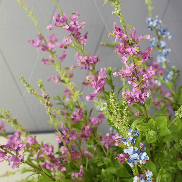 Artificial Salvia Grass Small Wild Flower Silk Sage With Flowers for Bridal Bouquet Filler Wedding Indoor Decoration Plants