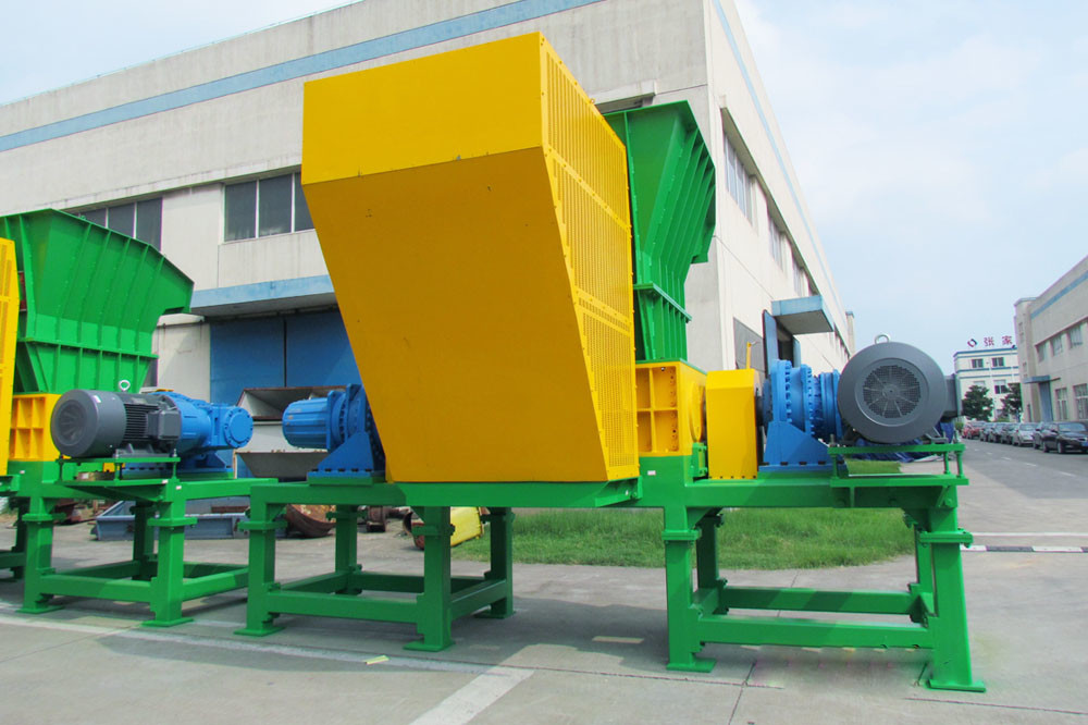 Low Noise 2 Shaft Shredder , Drum Shredder Machine 18.5 KW Liquid Waste