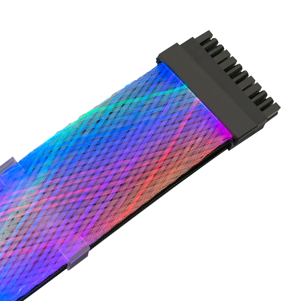 Braided luminous thread 24PIN Cable Power Motherboard Net Double-Headed Light 200mm