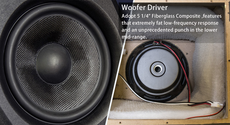 5.25 Inch Active Near Fielf Studio Monitor Loudspeakers Powerful Home Music System