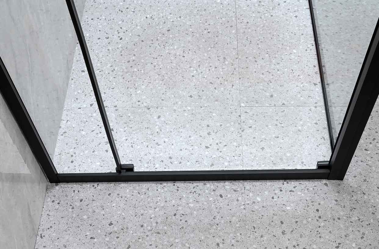6/8mm Tempered Glass And Alum Frame Black Square Shower Enclosure Modern
