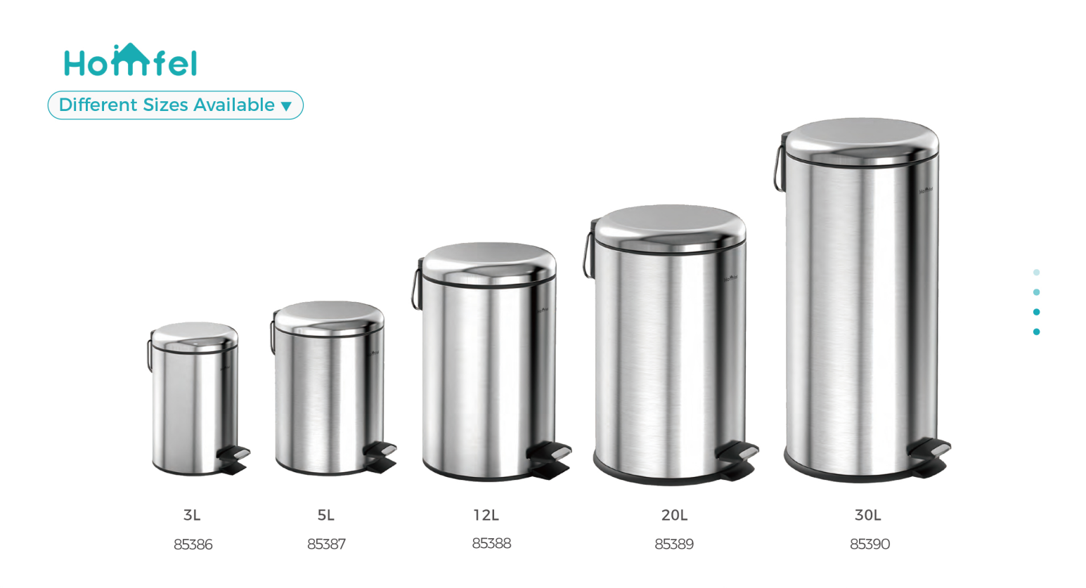 Baby Care Room BSCI Household Pedal Bin Round Stainless Steel Trash Bin With Thin Lid Trash Can 3L/5L/12L/20L/30L