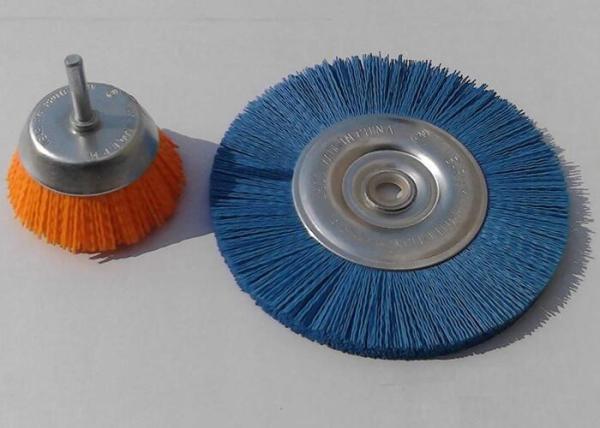 0.8 Mm Bristle Dia Abrasive Wheel Brush / Nylon Sanding Brush For Light