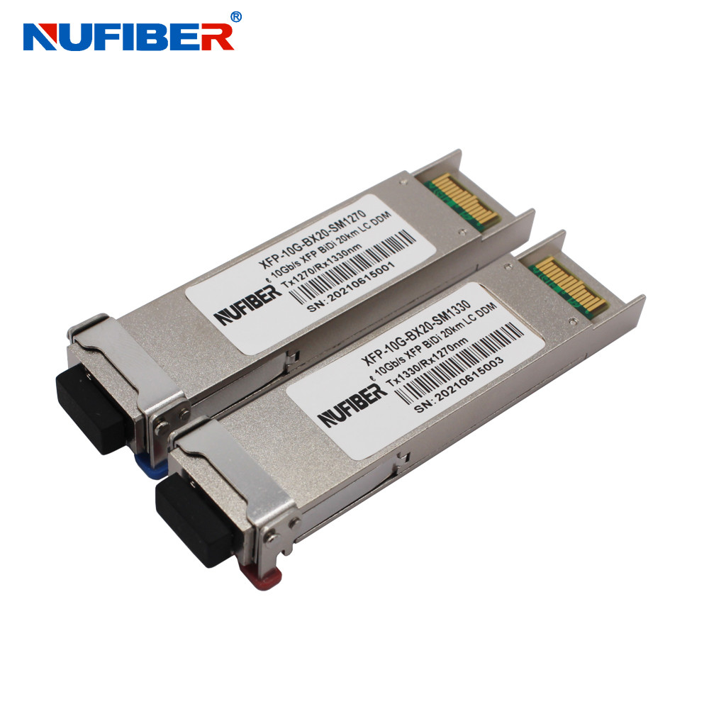 XFP-10G-BX20-SM1270 10G XFP Module 10G WDM XFP 1270nm/1330nm 10km/20km LC DDM compatible with Cisco/MikroTik