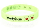 China inkfilled glow in the dark adult 202mm light green customized wristbands on sale