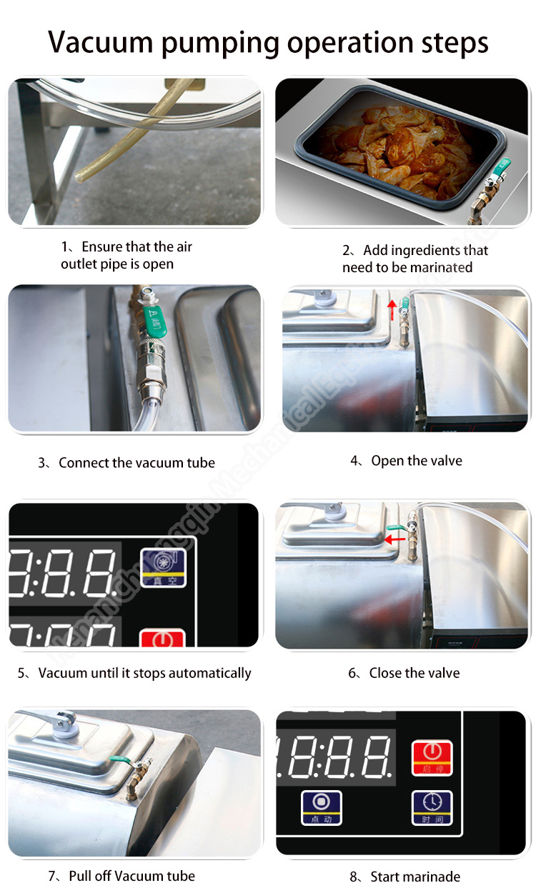38L Poultry Saline Injecting Machine Stainless Steel Marinade Chicken Marinating Pickling Vacuum Meat Tumbler