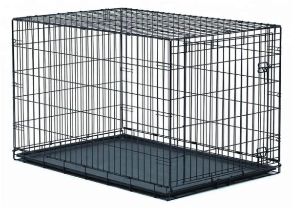 Collapsible Live Animal Pet Cages with Plastic Tray Iron Kennel Cage Dog Cat Pet
