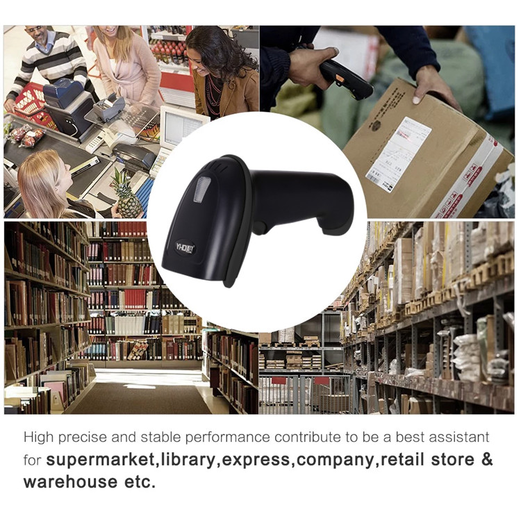 2D PDF417 Data Matrix Wireless Barcode Scanner USB YHD-5700DW QR Code Reader