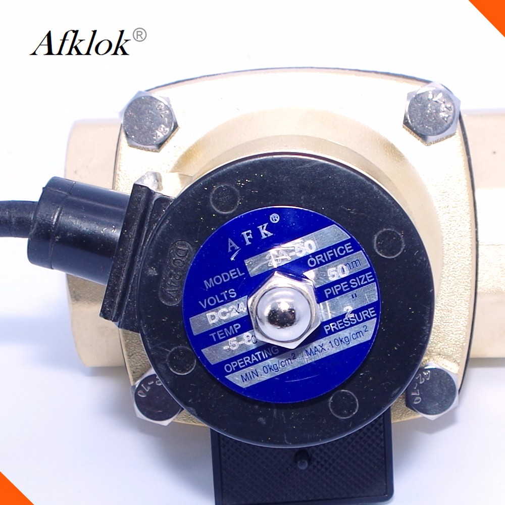 Brass DN50 Normally Closed DC 12V 24V 2 inch Underwater Solenoid Valve