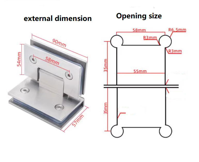 Copper Custom Frameless Shower Flipper Panel Hinges Two Way Glass To Glass Shower Hinge