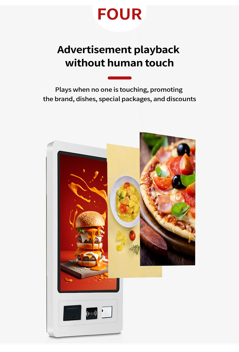 Wall Hot sale wall Mounted 18.5 Self-service Payment Kiosk 58mm Thermal Printer and Customizable Installation