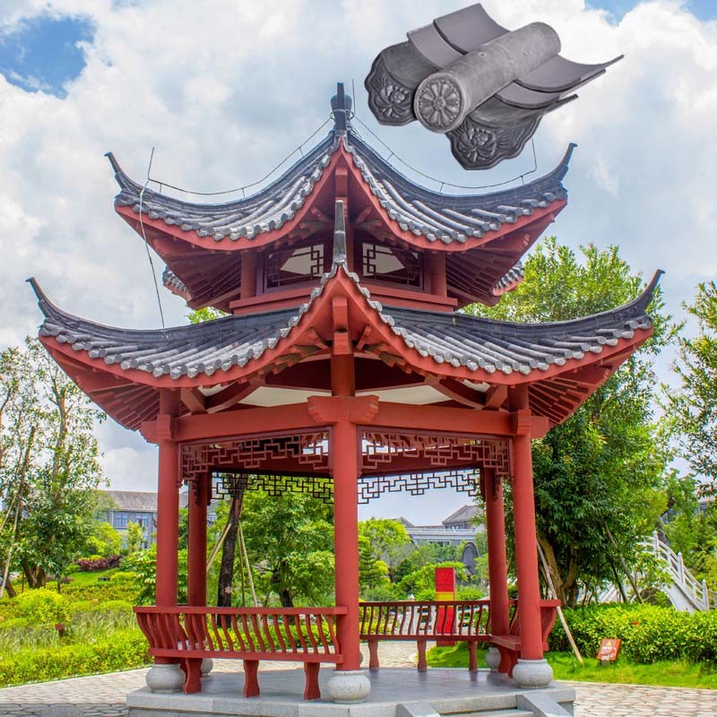 Authentic Chinese Style Pavilion Outdoor Gazebo 5m Wooden Garden Pavilion