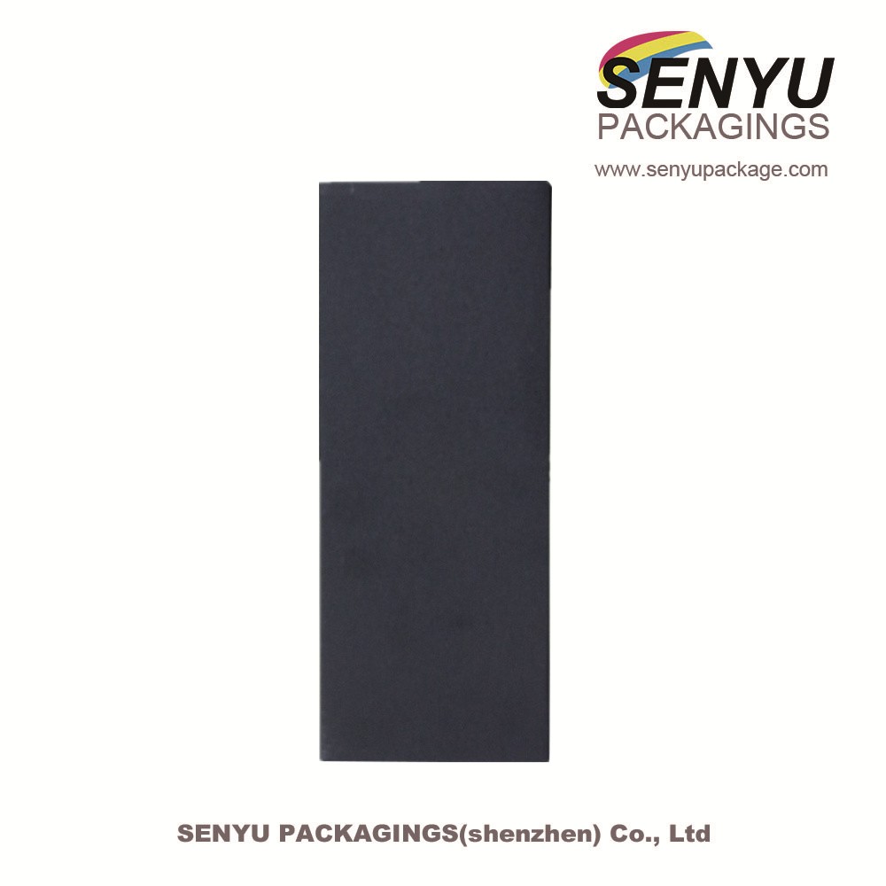 Custom Size Black Paper Watch Box With Black Foam Insert Recycled Materials