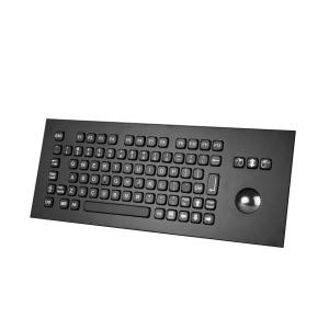 Panel Mount 69 Keys Trackball Black Metal Keyboard with Linux , Unix , Mac OSX