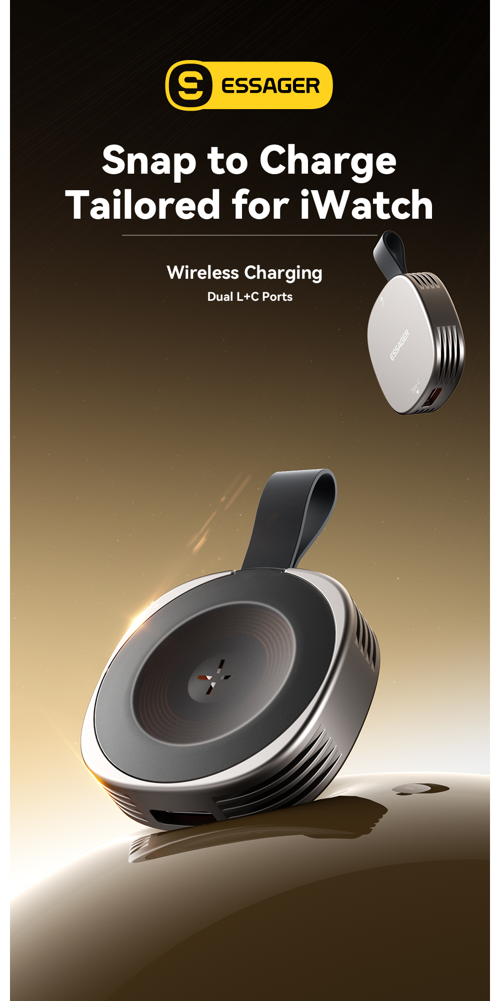 Magnetic Wireless Watch Charger Tarnish Color 5V/2A ES-WC13 Series