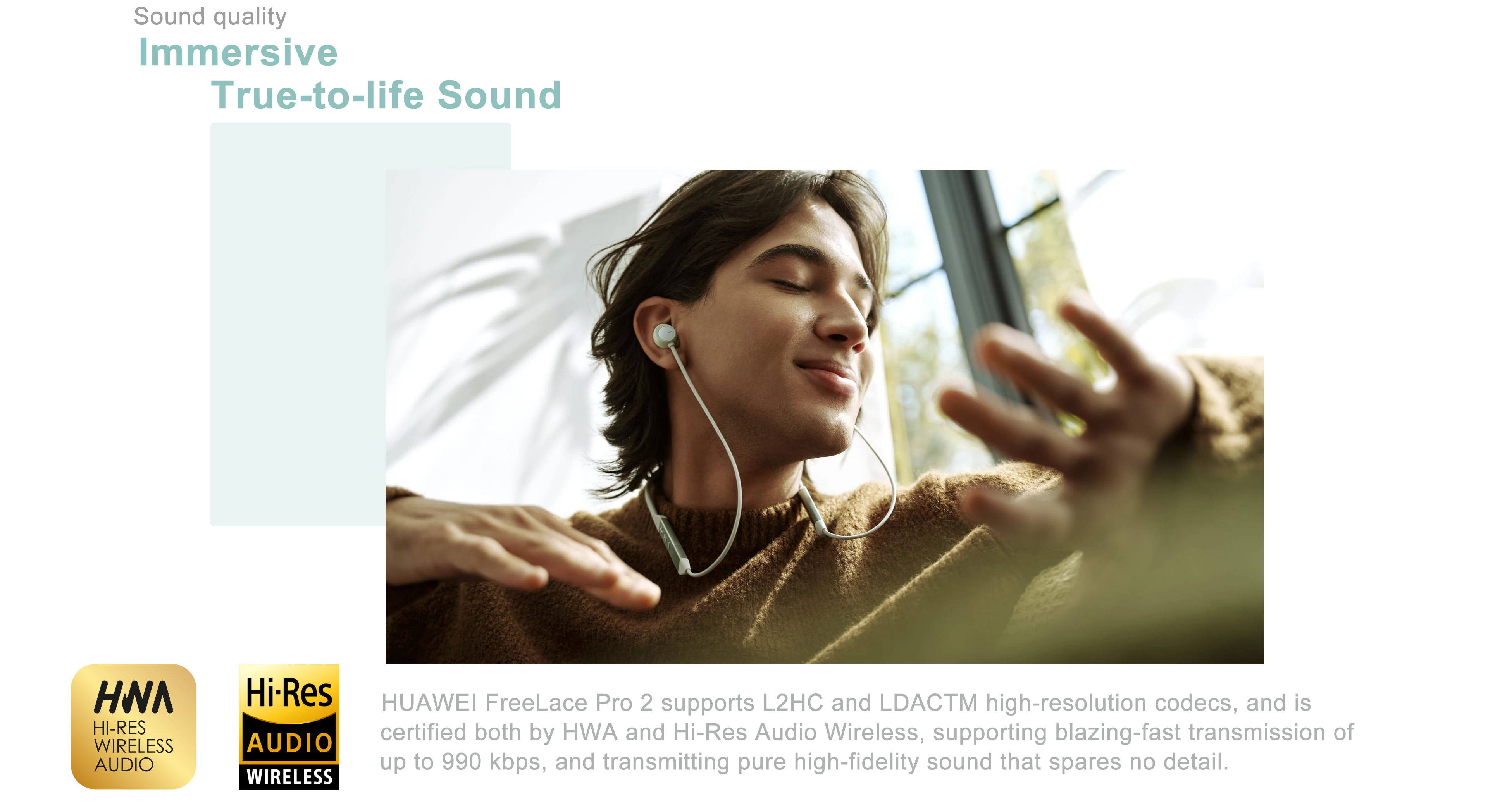 HUA-WEI New FreeLace Pro 2 Wireless Headset Neck-mounted High Sound Quality Long Endurance Active Noise Reduction