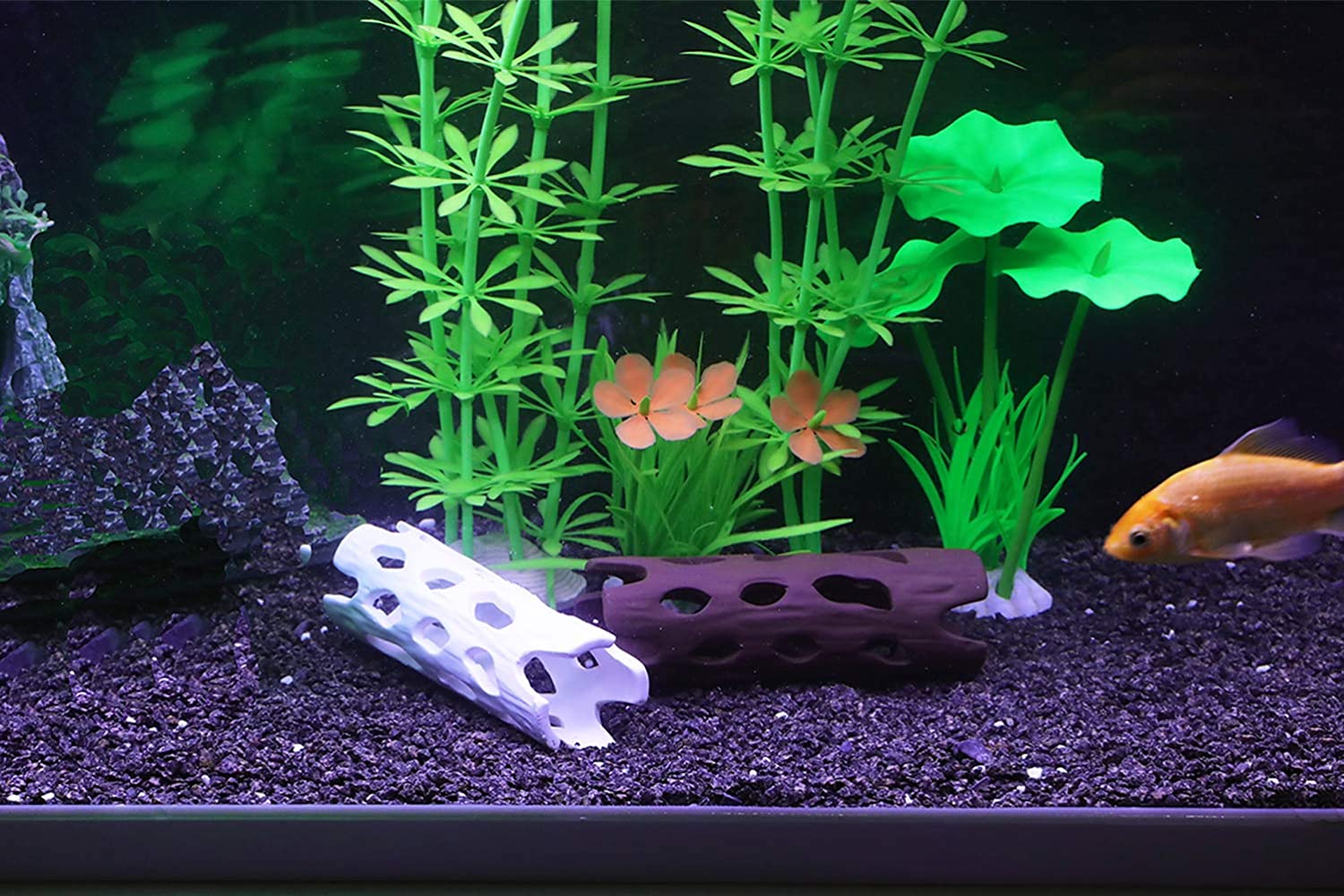 Realistic Wood Ceramic Aquarium Decoration Items