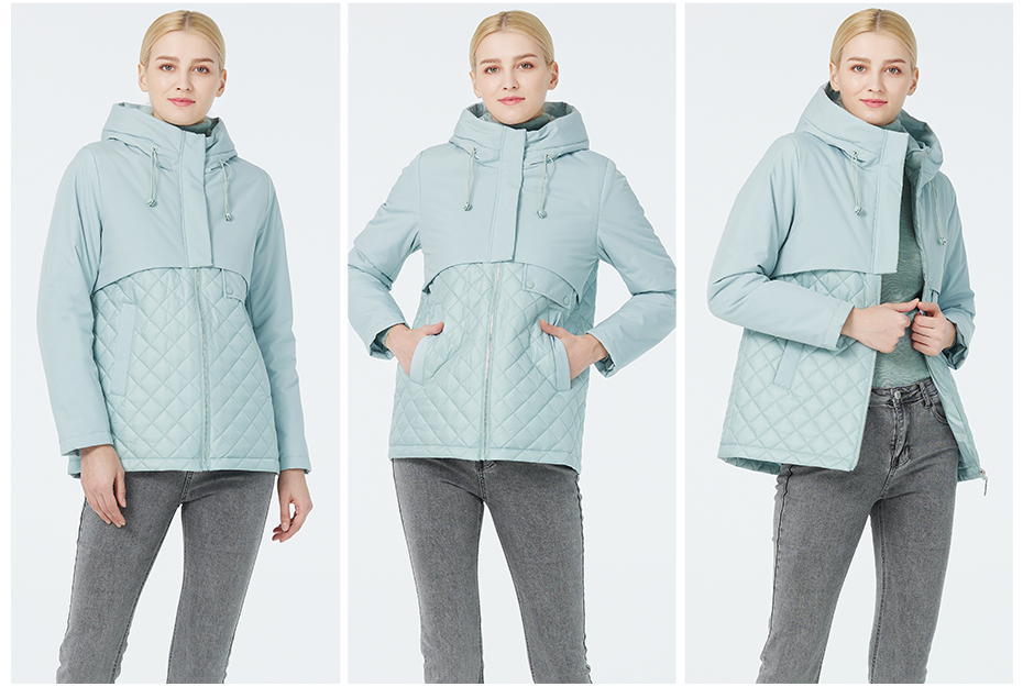 Stylish and Practical Woman Sping Autumn Coat with Internal Pocket and Zipper Closure