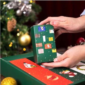 Christmas Custom Empty Candy Advent Calendar Packaging Cuboid Surprise Gift