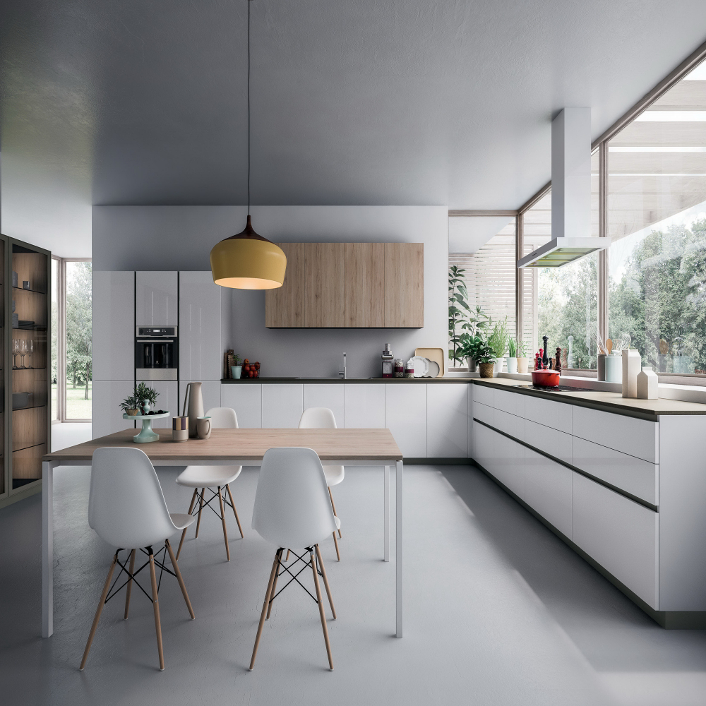 Waterproof Fireproof Customized Design Full Furniture Modern Glossy Kitchen Cabinets for Apartment