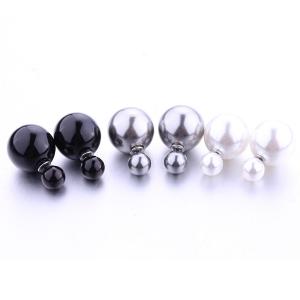 China Hot Selling Paragraph Candy Color Round Ball Earring Double Side Shining Stud Earrings Big Acrylic Earrings For Women on sale