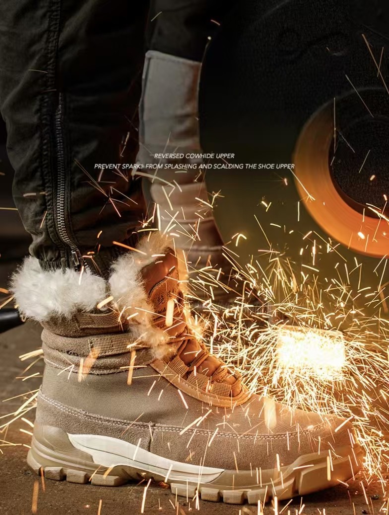 Mid-Cut Suede Leather Wool Lined Insulated 6KV Safety Work Boots