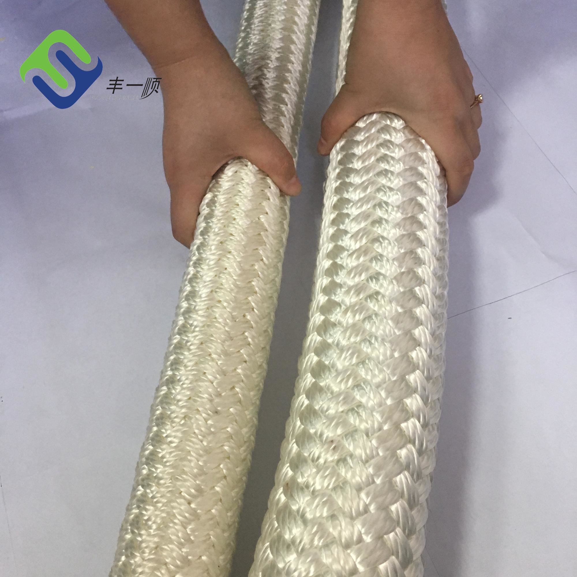 High Strength 32mm*100m Double Braided Nylon Rope With Splice Eyes
