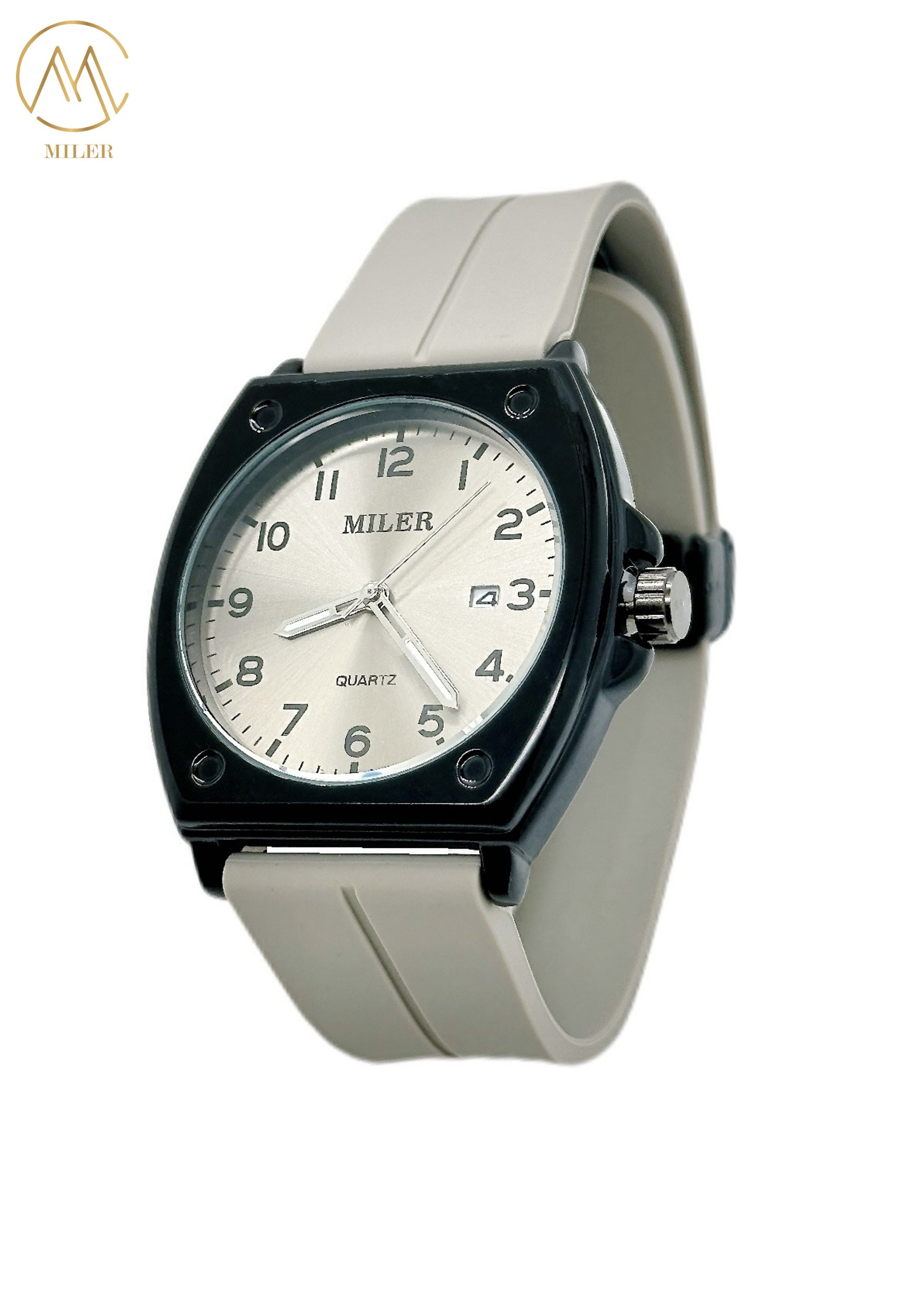 Hot Saling Simple Classic Casual Black Bezel Quartz Wristatch With Silicone Strap