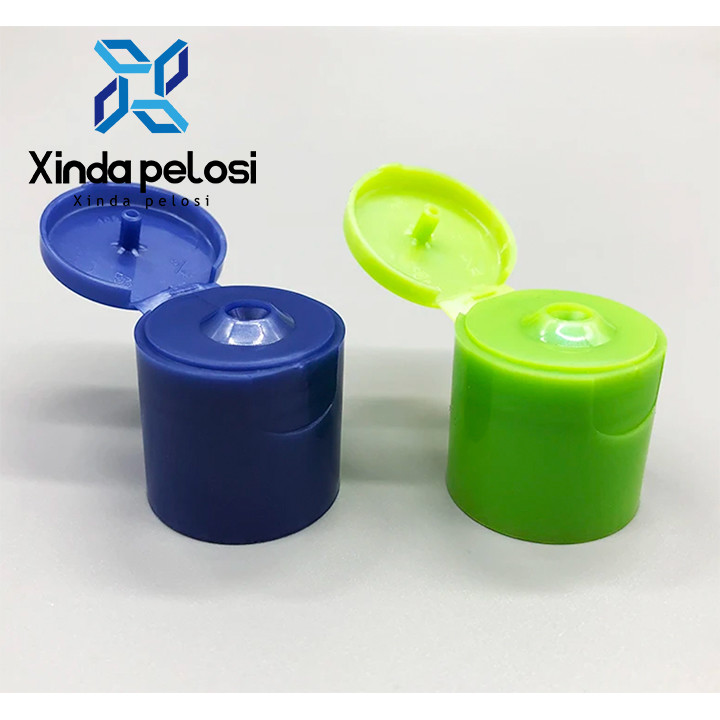 Polish Blue 24/410 PP Smooth Surface Cosmetic Flip Top Bottle Caps For Cream Bottle