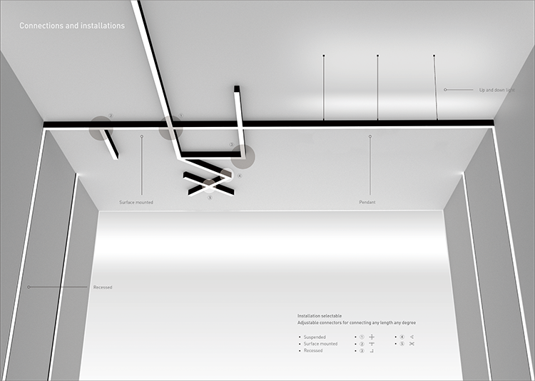 LED Office Pendant Lights , Commercial Pendant Lighting Multi Color Option