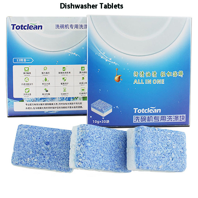 Stain Removal Dishwasher Tablets Biodegradable Solid Form for Hard Water Cleaning