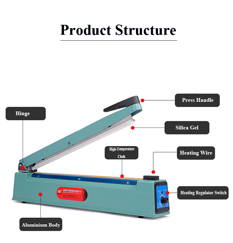 4 kg Capacity DUOQI SF-400A Manual Type Hand Impulse Sealer for Packaging Aluminum Heat