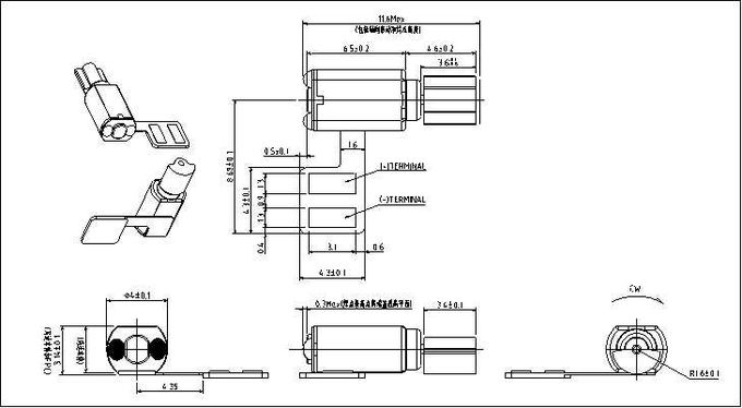 Fpc SMT Low Power Vibration Motor Surface Mount 2.7v 11.6 * 4 * 3.14mm