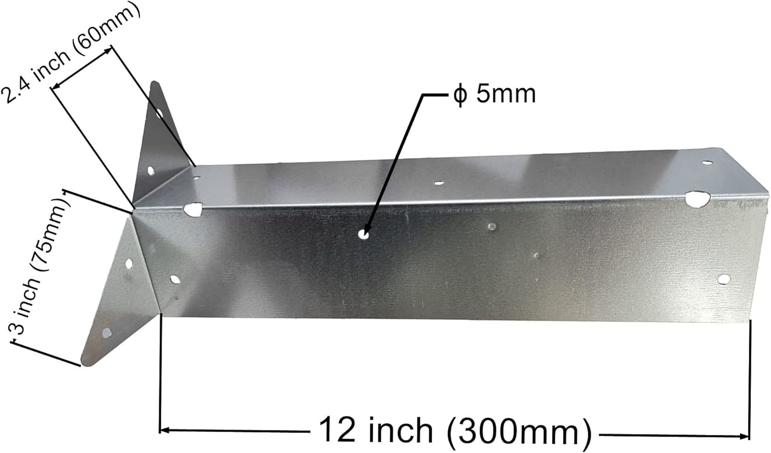8pcs Arris Rail Brackets Fence Post Support Fencing Bracket Galvanised 12inch 300mm