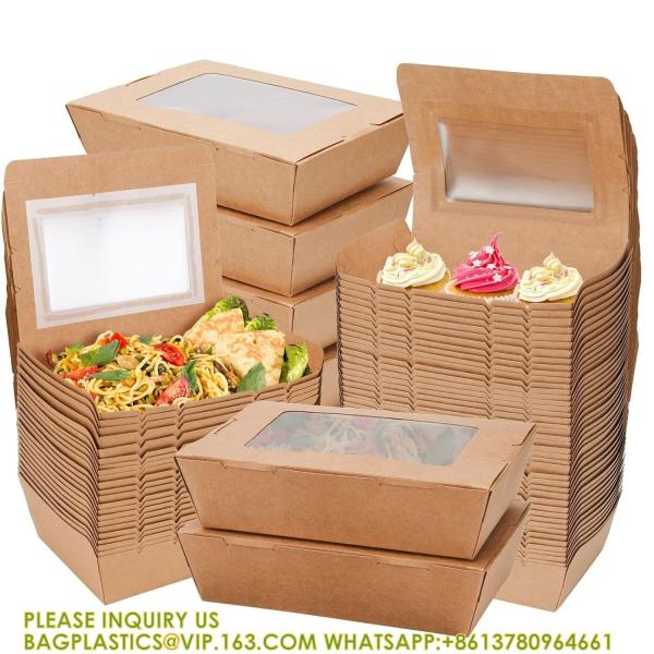 40 Oz Take Out Food Containers (50 Pack) Disposable Kraft Paper Food Container