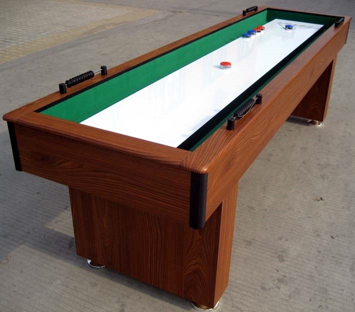 Colorful Home Shuffleboard Table , 9 FT Rustic Shuffleboard Table with Smooth poly coated