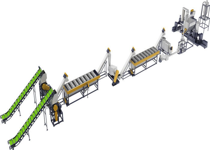 Pp / Pe Plastic Recycling Line Full Automatic Operated 55kw Total Power