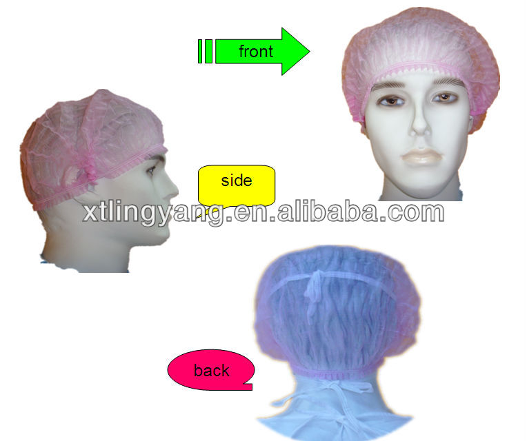 Disposable nonwoven mob cap/clip cap/hairnet/surgical cap