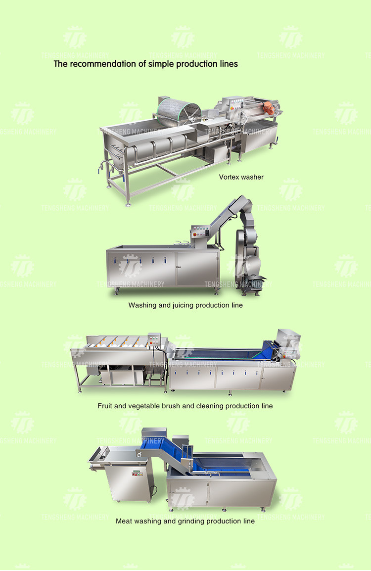 Stainless Steel Fruit And Vegetable Processing Line Potato Picking Hair Roller Bubble Washing Machine