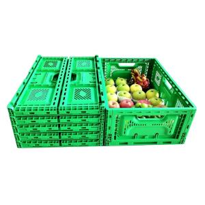 Collapsible Stackable Plastic Fruit Crates Foldable and Internal Size 570*370