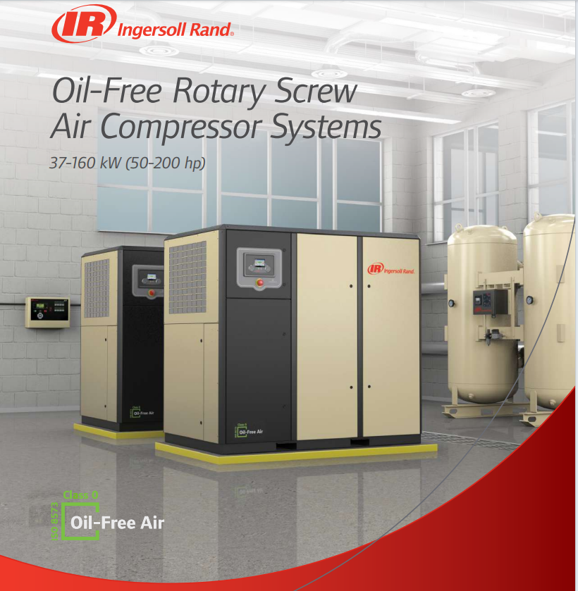 75-160kw Ingersoll Rand Oil Free Screw Air Compressor for a Healthy Work Environment