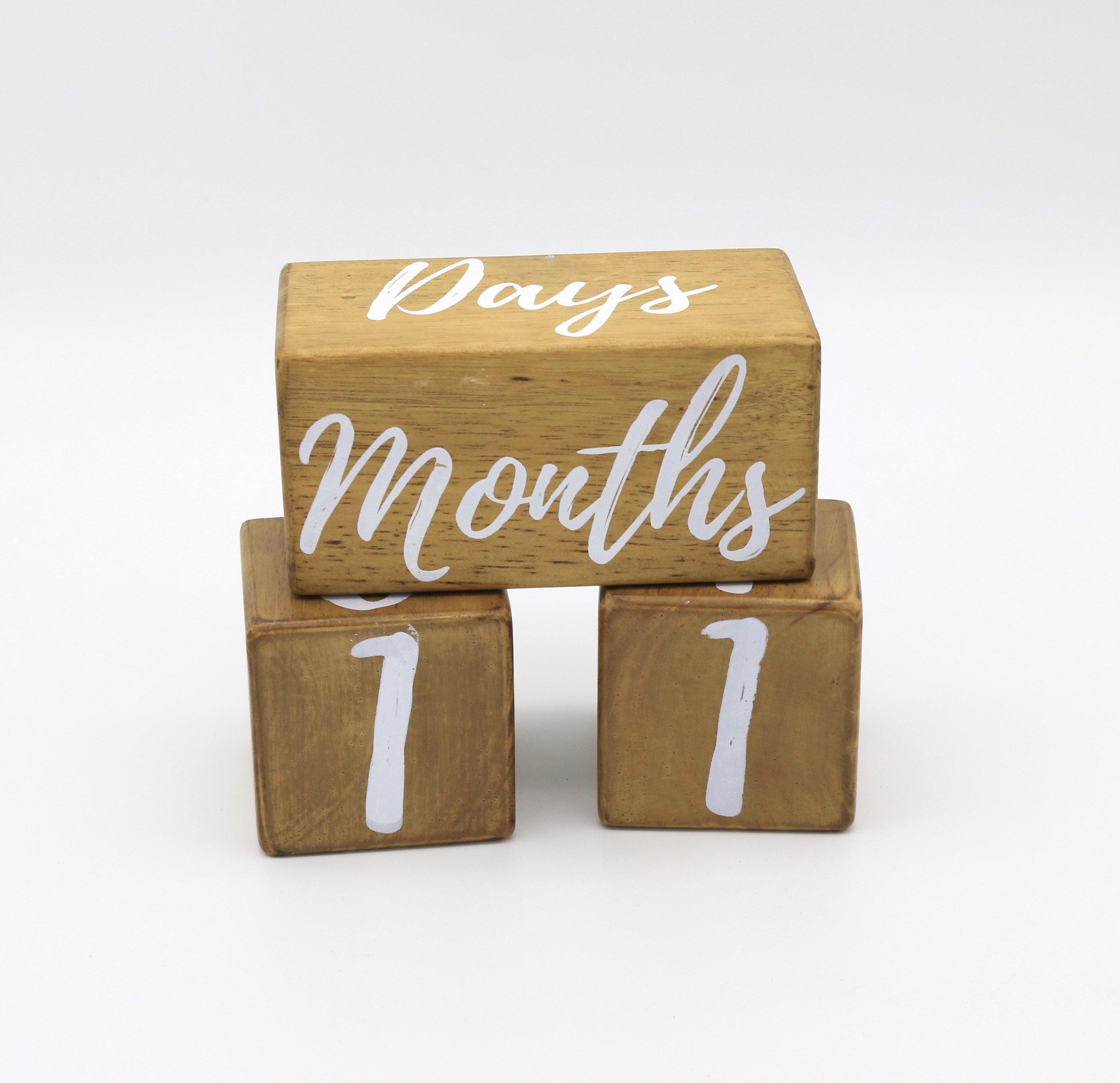 Custom Natural Wooden Wooden Milestone Blocks 2.5inch Monthly Age Blocks